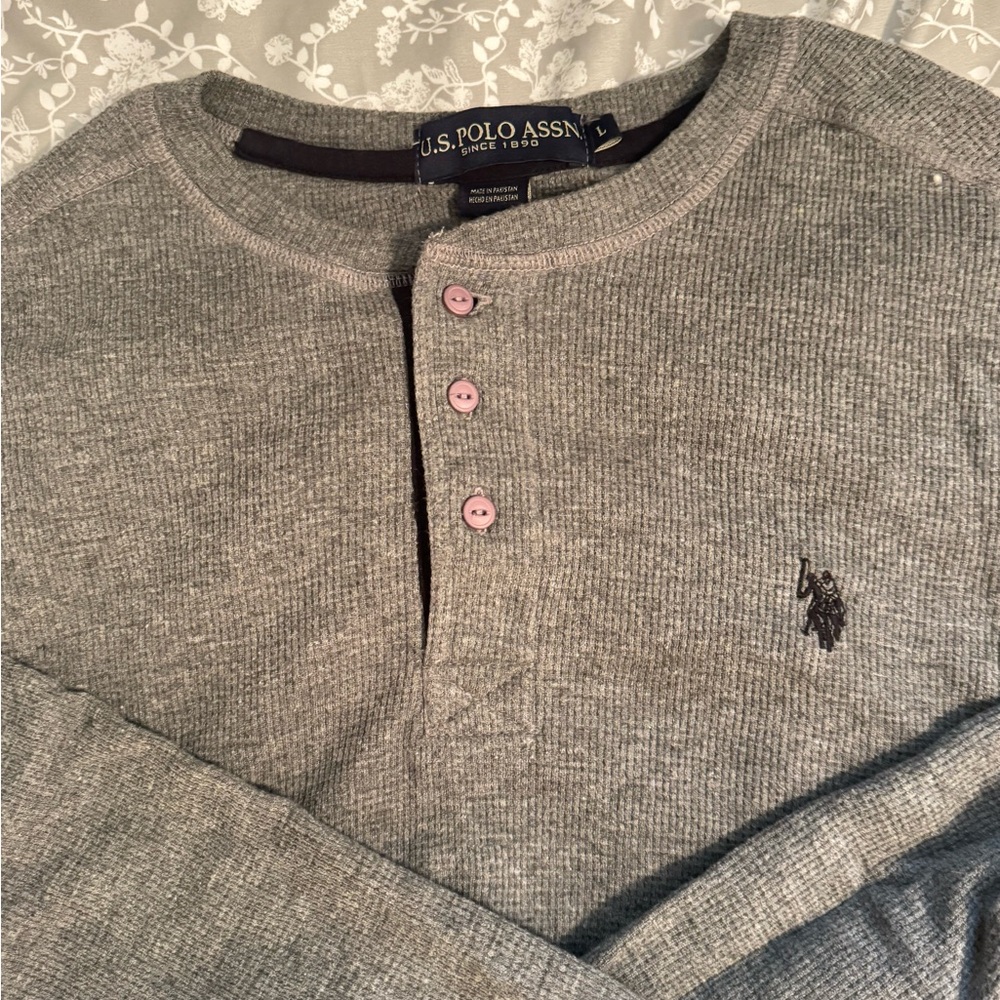 U.S. Polo Assn. Gray Henley Shirt